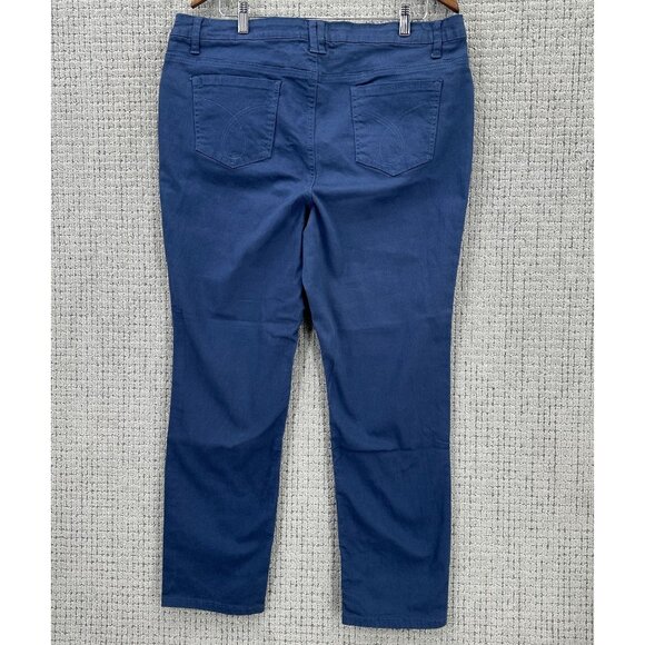 Monroe & Main Pants Womens Plus Size 18 Blue Straight Stretch Pockets NWT - Picture 2 of 11